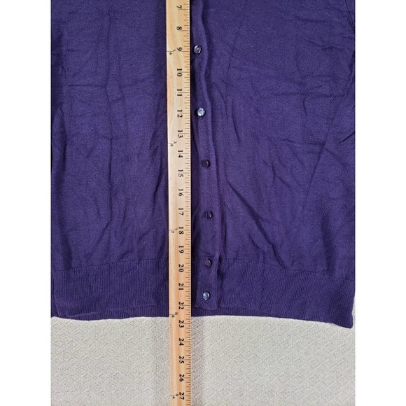 Kenneth Cole Sweater Womens Medium M Knit Button Up Purple Rayon Blend - Picture 5 of 12